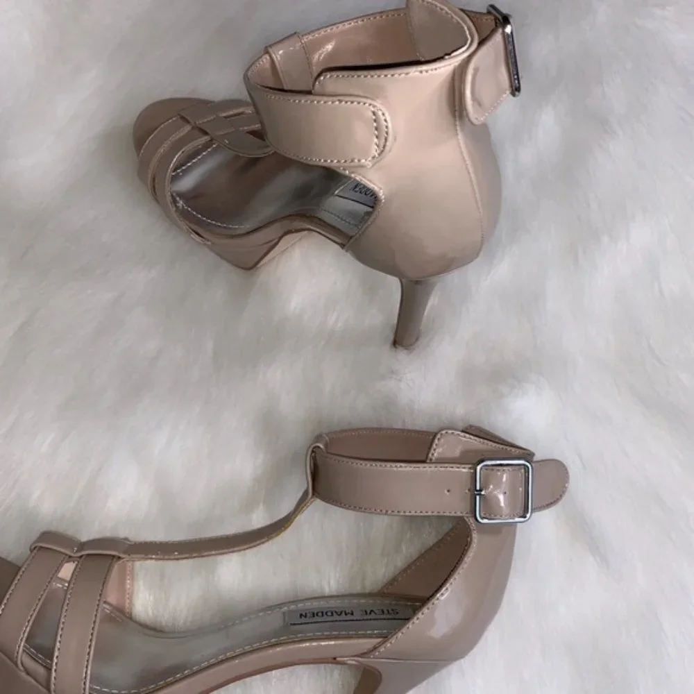 Steve Madden Patent Leather Nude Heels